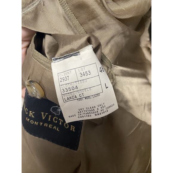 Jack Victor Super 100s Lanza CT Blazer Sport Coat 100% Wool Brown Size 48L Italy - Picture 6 of 6